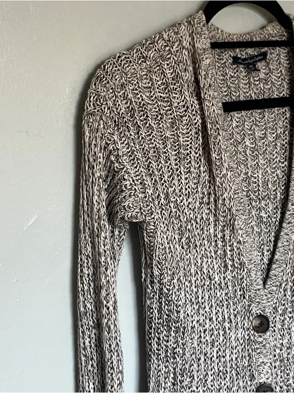 American Eagle Outfitters Marled Gray Button-Up Cardigan - Image 3
