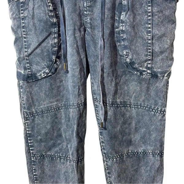 Young Fabulous & Broke Clyde Tencel Cargo Pants Small Blue Grey Cropped - Image 4
