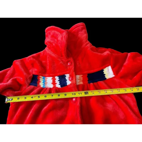 Rou Phang Extra Warm Soft Red Stripe Long Sleeve Top Bottom Pajama Lounge Set L - Image 11