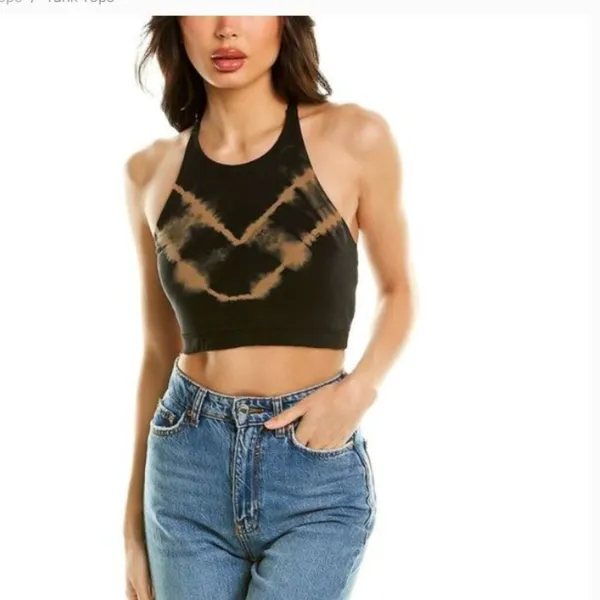 Electric Rose (REVOLVE) Grayson Crop Top Indigo Blue and Red Tie Dye - Image 8