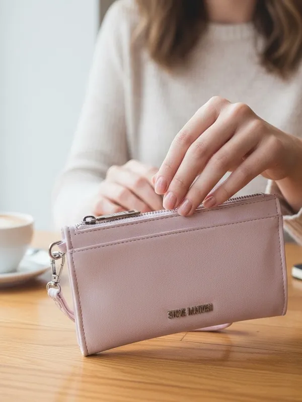 Steve Madden Brivers Pink Faux Leather Wristlet Clutch Wallet NWT Balletcore - Image 2