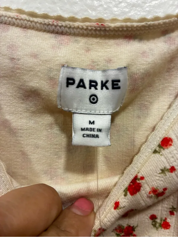 Parker × Target Women's Pointelle Tank Top - Cream Floral - Image 3