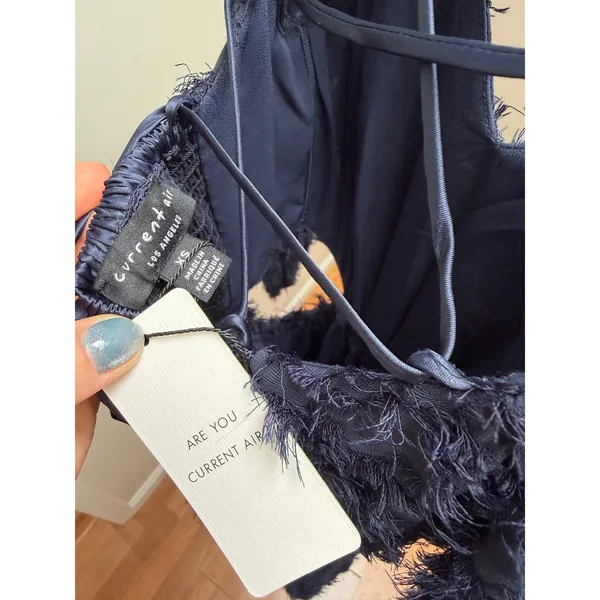 Current Air Textured Fit Flare Cutout Cocktail Party Navy Blue Dress XS NEW NWT - Image 7