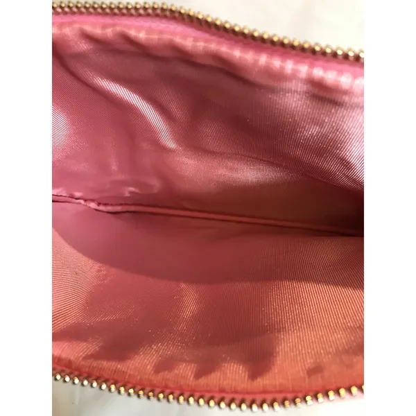 KATE SPADE New York Pink & White Argyle Zip Pouch Clutch Cosmetic Bag 10.5” - Image 3