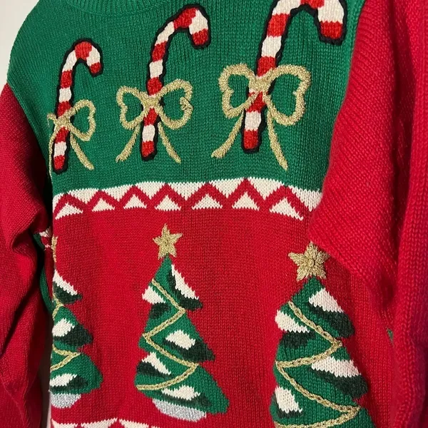 Vintage 1980s Knit Christmas Sweater - Image 5