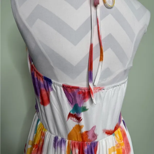 LORAGAL Floral Deep V Neck Floral Ruched Cinch Waist Maxi Dresses-Large NWT - Image 12