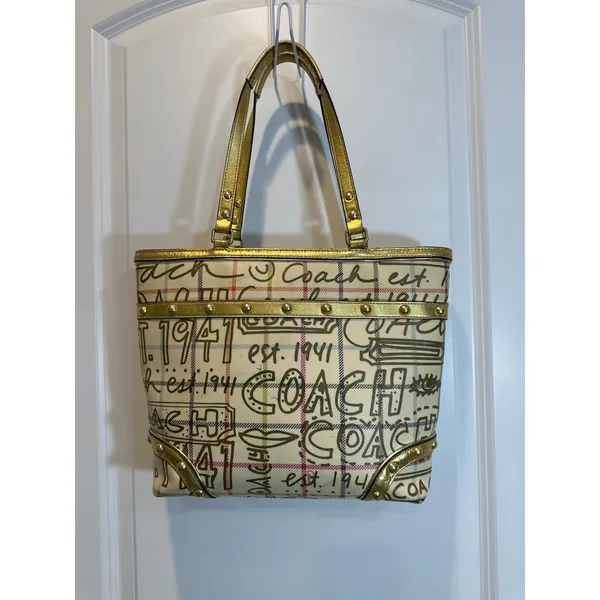 Coach Heritage Tattersall Poppy Graffiti/Pop-Art Tote - Image 2