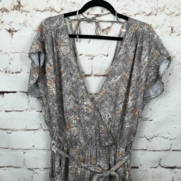 Free People Universal Surplice‎ Jumpsuit In Taupe - Image 5