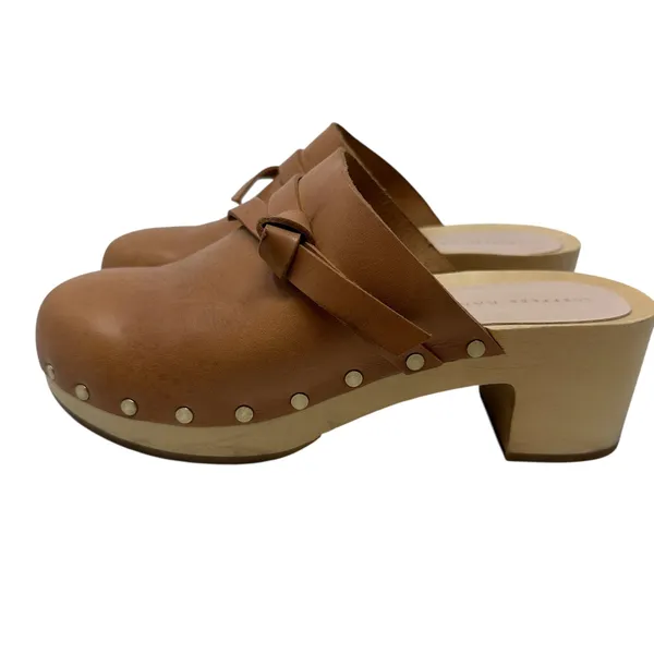 Loeffler Randall‎ Roberta Low-Heel Clogs Cognac Leather Brown Tan Size 5.5 - Image 13