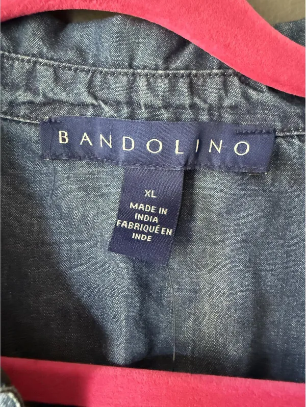 NWT’s Bandolino XL Denim Shirt with Lace-Up Front - Image 3