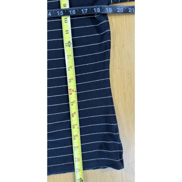 Lauren Ralph Lauren Top Large Black Stripe Boat Neck Cotton Coastal Preppy - Image 5