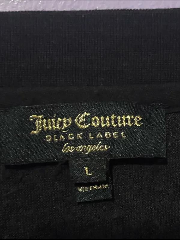 Juicy Couture (Black Label)Black Zip-Front Jacket with Stripe Detail - Image 2