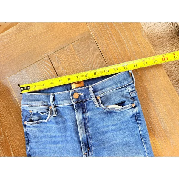 Mother The Stunner Zip‎ Ankle Step Fray Jeans Womens Blue Size 26 - Image 8