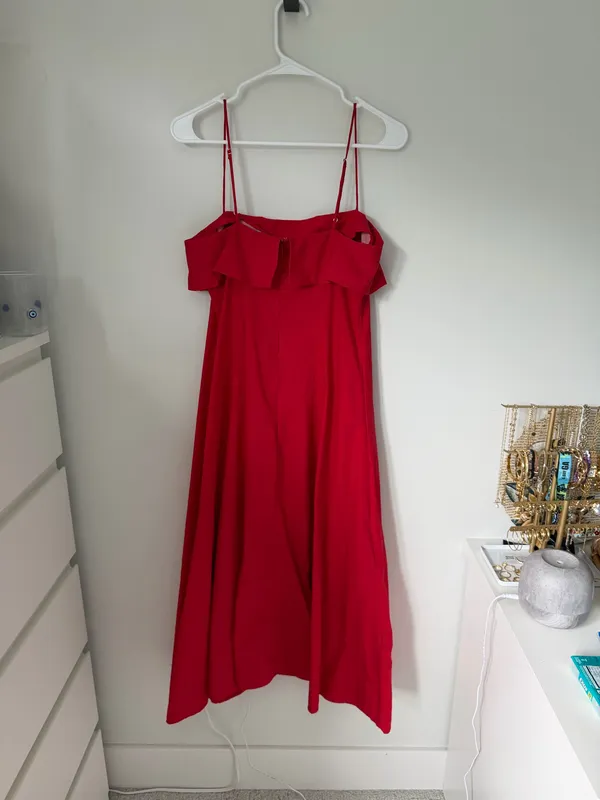 Mango Red Midi Dress - Image 3