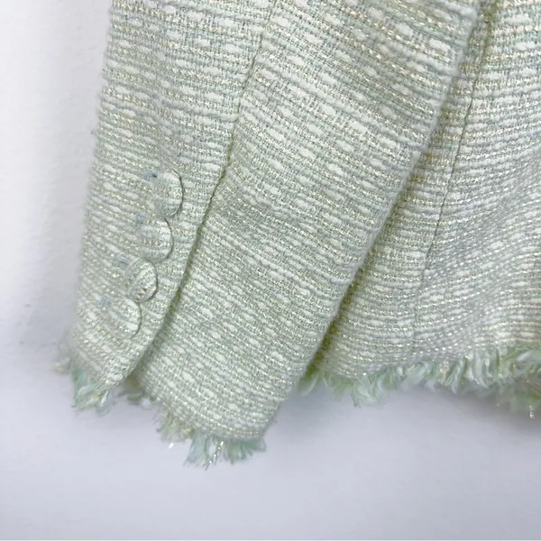 NWT House of Harlow 1960 Pistachio Tweed Spring Jacket - Image 8