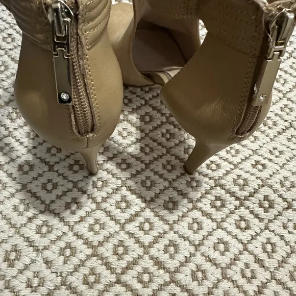 White House Black Market Tan Peep-Toe Heels - Image 6