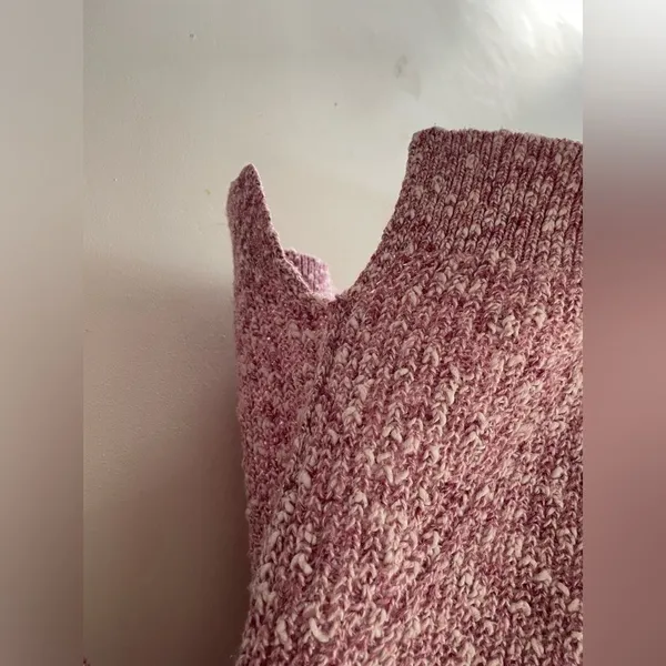 Abercrombie & Fitch Marled Pink Shaker Sweater Cotton‎ Linen Blend - Image 5