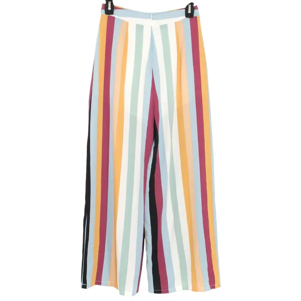 NWT Wide Leg Pants Crop Stripe High Rise Palazzo Culottes Retro 70s Mod Resort S - Image 3