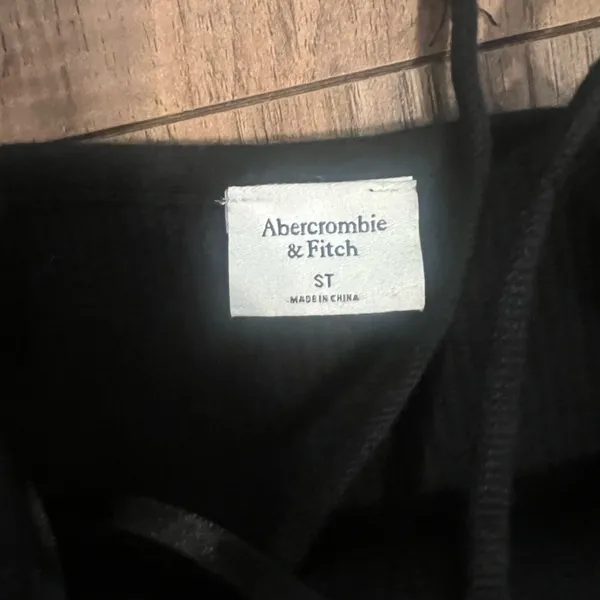 Abercrombie & Fitch Black Ribbed Asymmetrical Strappy Maxi Dress Small Tall - Image 11
