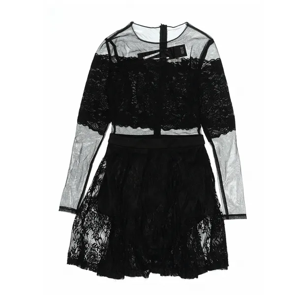 Asilio Wicked Games Black Lace Sheer Mini Dress XS Whimsigoth Romantic Witchy - Image 4