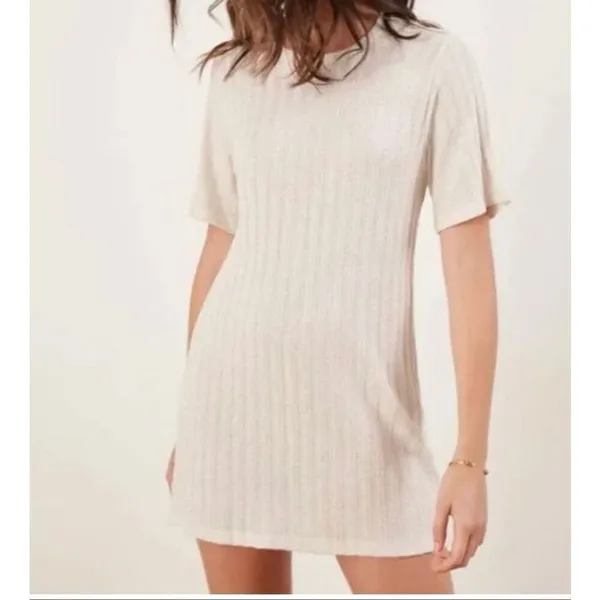 Reformation Banbrook Women’s Small Cream Short Sleeve Mini Dress A Line - Image 2