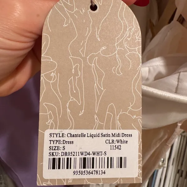 NWT Meshki White Chantelle Strapless Plunge Satin midi dress - Image 7