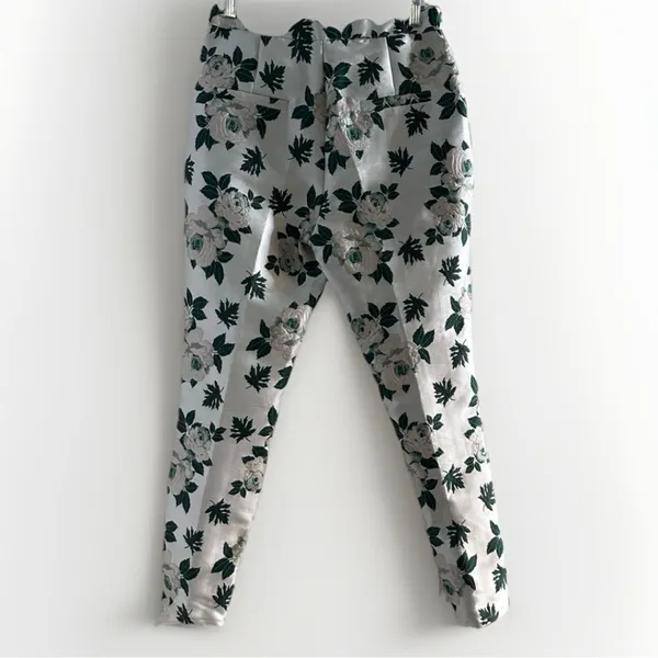 Anthropologie En Saison Floral Jacquard straight Trousers Sz S Women’s Pants NWT - Image 6