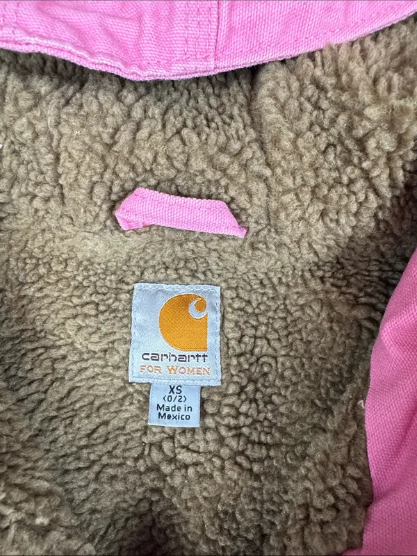 Carhartt Bubblegum Pink Hooded Sherpa-Lined Workwear Vest Size: XS (0/2) - Image 2