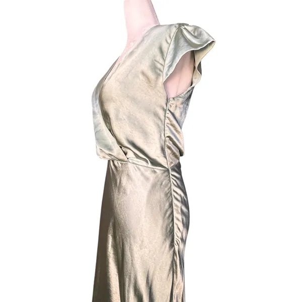 Billy J Selma Sage Green Satin Maxi Dress‎ Bridesmaid Wedding Guest Formal Gown - Image 5