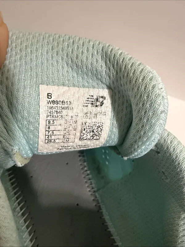 New Balance Women's Mint Blue and Lime Green Running Sneakers - Image 7