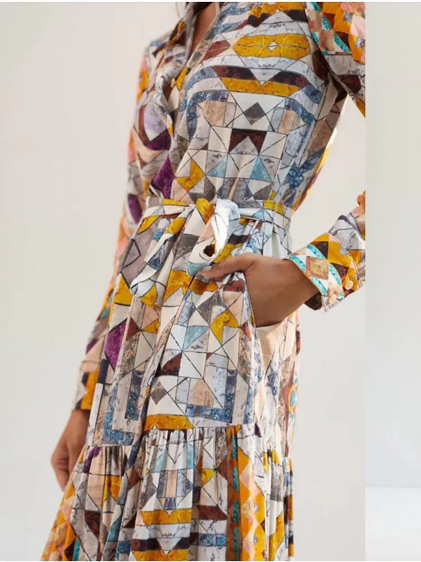 Anthropologie Flounced abstract maxi NWT - Image 4