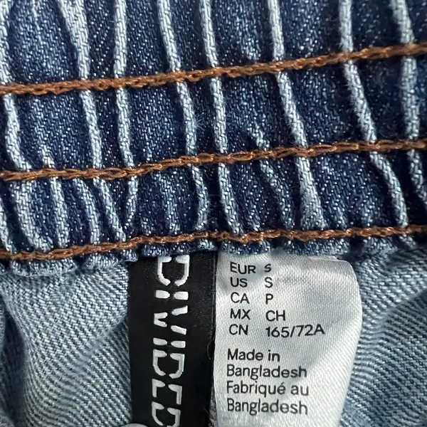 H&M Divided Cargo Wide Leg Denim Jeans Blue Utility Streetwear Size S - Image 5