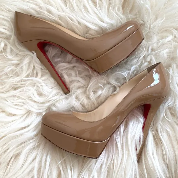 Christian Louboutin Camel Patent Bianca High Heels - Image 3