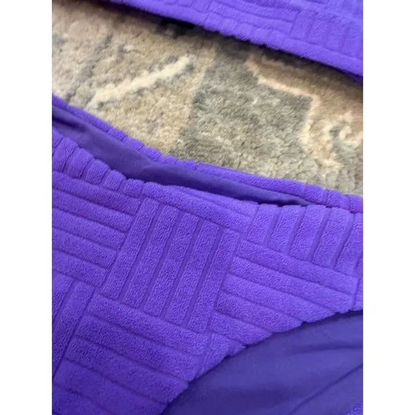 Beach Riot Peyton Textured Bikini Top & Vanessa Bikini Bottom L Ultra Violet NEW - Image 14