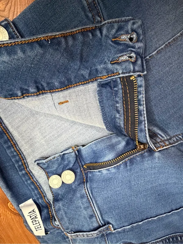 Telepatia Front Seam Flare Bootcut Jeans Blue Denim Stretch Women's Size 11/30 - Image 6
