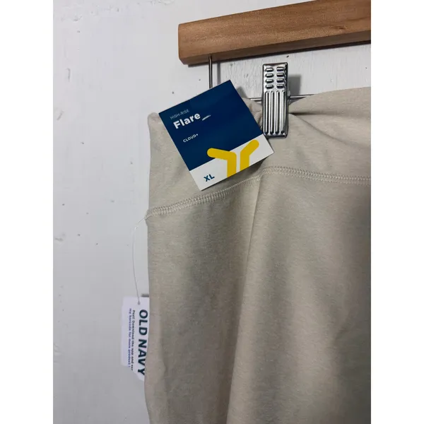 NEW Old Navy Womens Pull On Flare High Rise Cloud Quick Dry Leggings Beige XL - Image 5