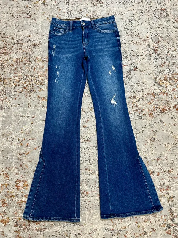Vervet Flare Jeans Leopard Slit Size 26 - Image 12