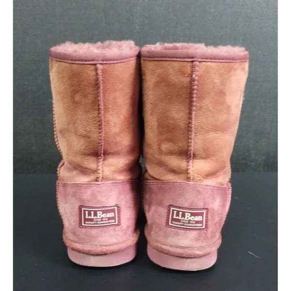 L.L Bean Women's Burgundy Suede Leather Boots Size 6M SKU 2045 - Image 2