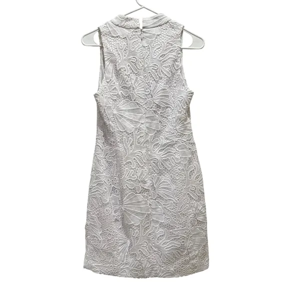 Lilly Pulitzer Alexa Lace Seashell Beach Bridal Shift Dress Sz 2 White Buttons - Image 9
