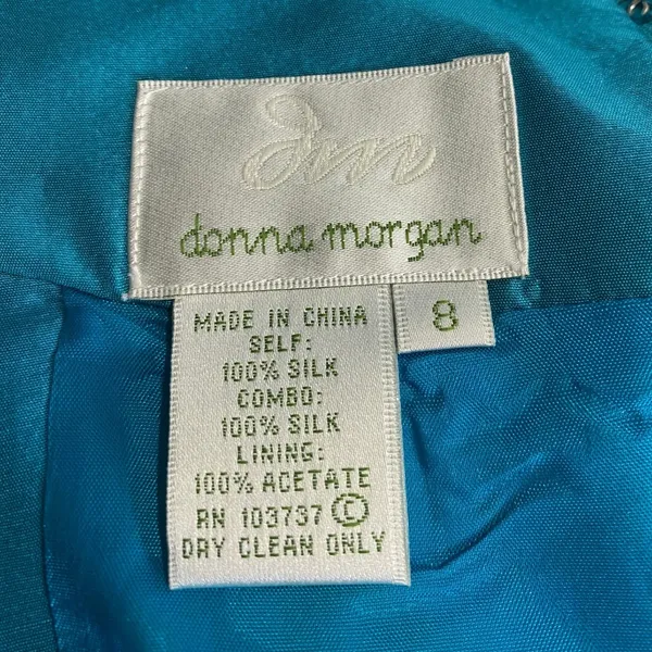 NWT Donna Morgan Silk Paisley Dress Brown Turquoise Boho Midi Size 8 - Image 3