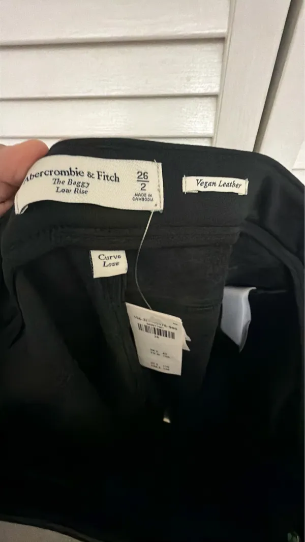 Abercrombie & Fitch Black Vegan Leather Pants - Image 7
