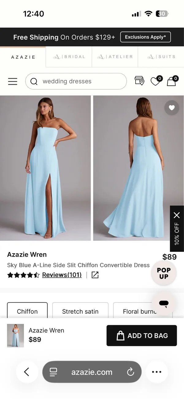 Azazie Baby Blue Bridesmaid Dress - Image 7