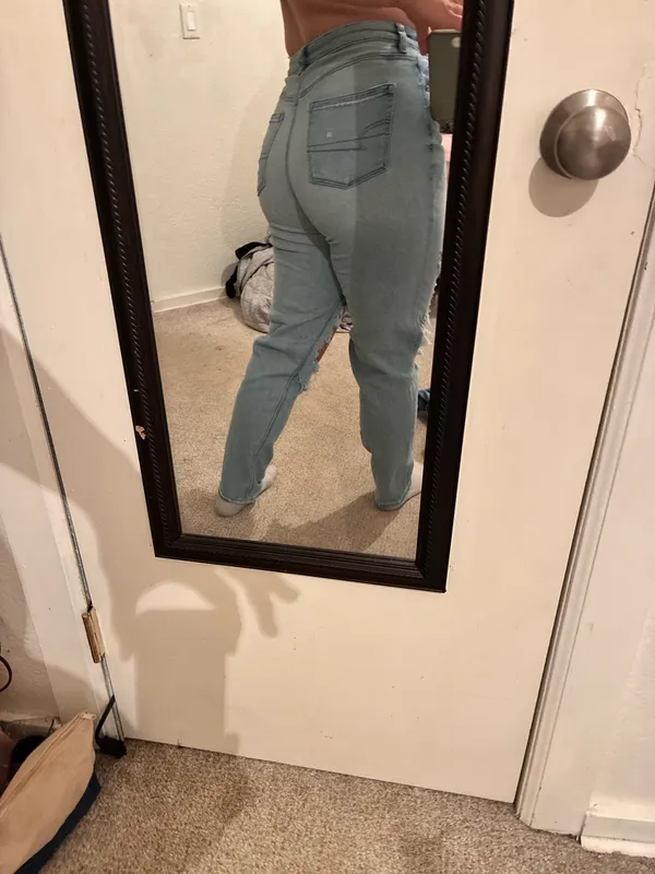 american eagle straight leg super stretch mom jeans - Image 6