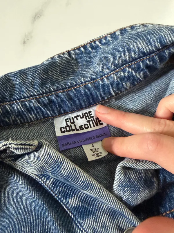 Future collective Denim dress Blue Size 4 - Image 4