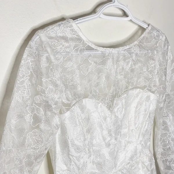 Lulus My Clarity Ivory Mesh Floral Embroidered Romper size S - Image 7