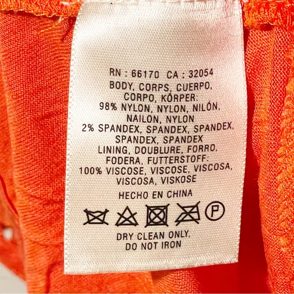 Anthropologie Leifnotes Small Orange Dogflora Eyelet Midi Dress Short‎ Sleeve - Image 6