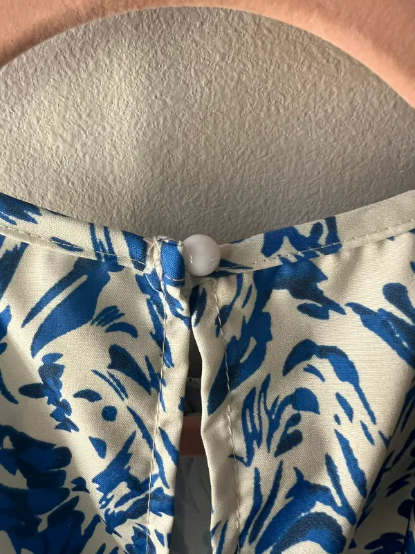 Blue Allover Print Halter Neck Romper Size Small/4 - Image 14