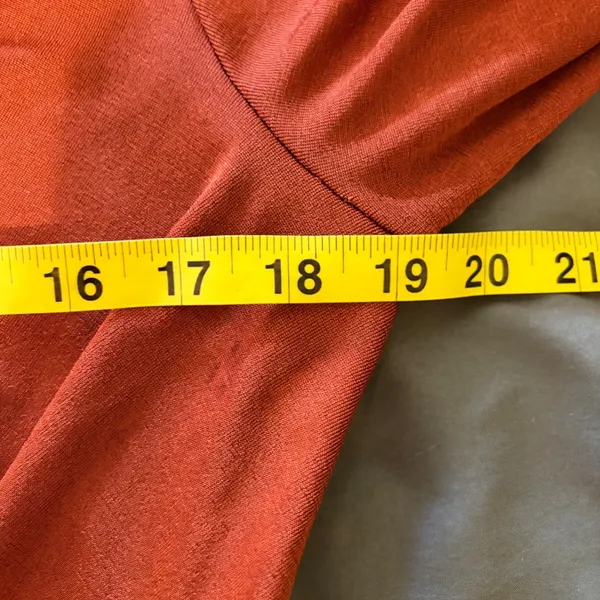 Intimately‎ Free People Rust Orange Deep V Long Sleeve Draped Bodice Bodysuit L - Image 6