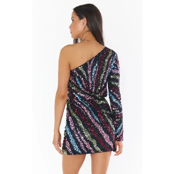 Show Me Your Mumu Shimmy Mini Dress in Starbust Sequins Medium New Womens - Image 11
