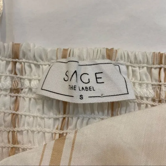 SAGE the Label Crop Puff‎ Sleeve Smocked Blouse Size Small - Image 8